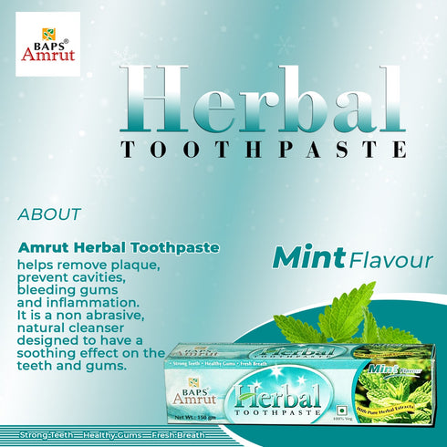 Baps Amrut Herbal Toothpaste Mint Flavour